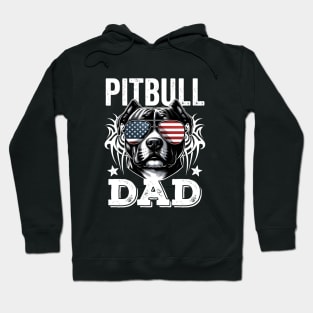 Pitbull Dad USA Flag Hoodie